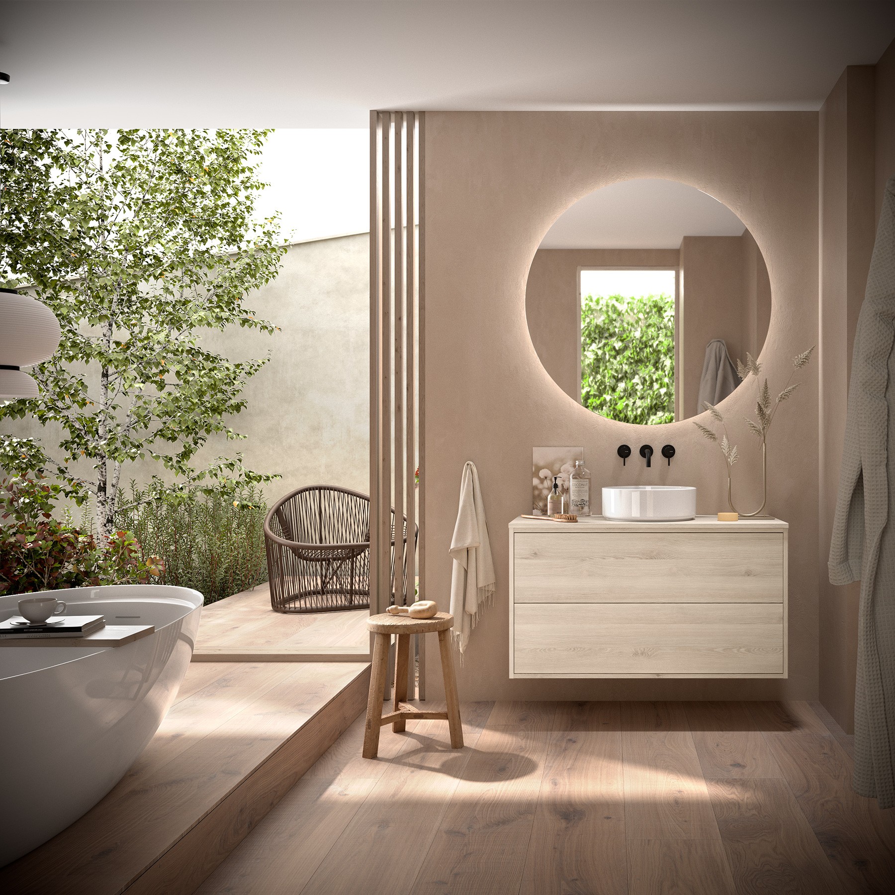 Badezimmer Set 6-teilig Keramik Schwarz Terrazzo Op Produktbild-Vorschau 7