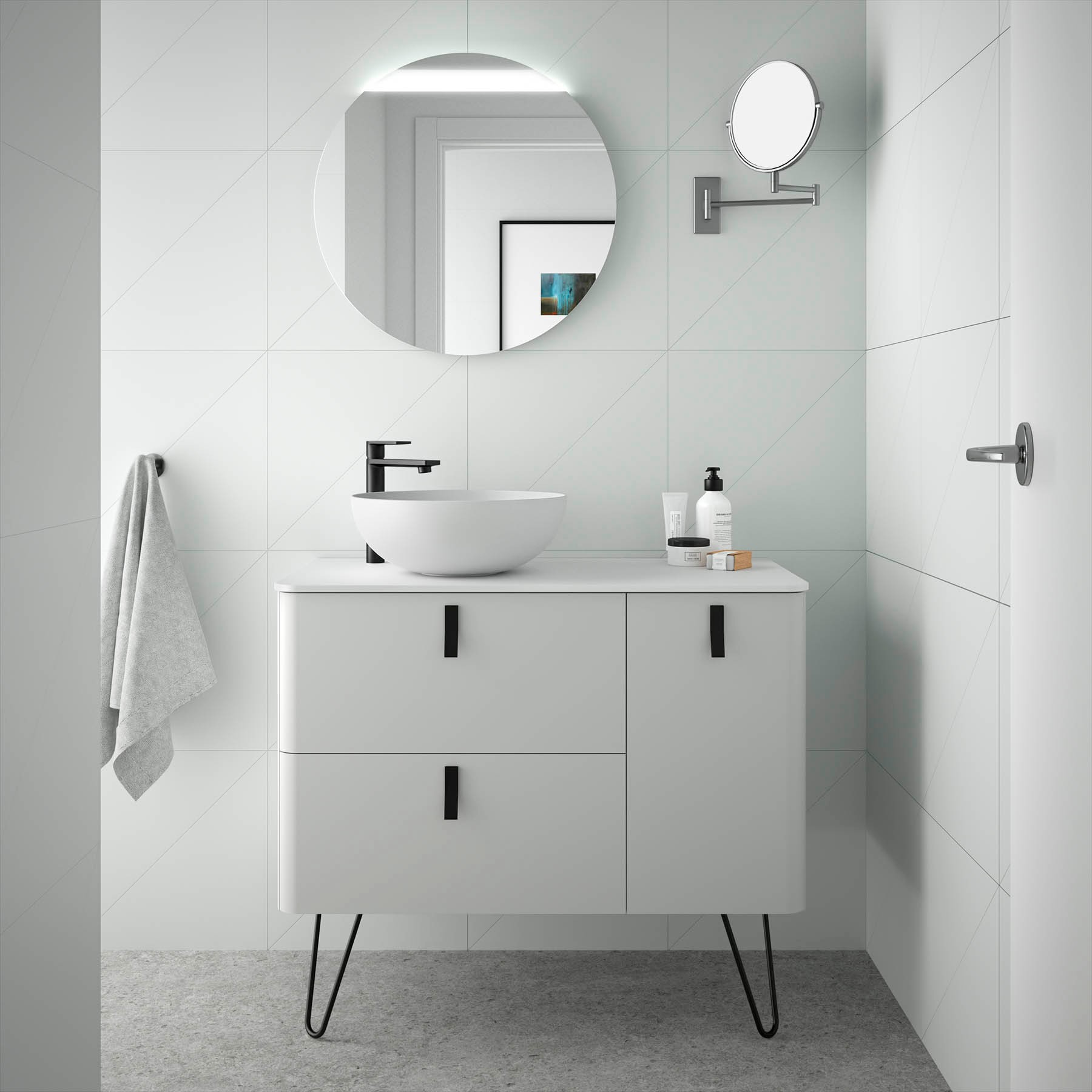 Movél UNIIQ 1200 direito ALMENDRA 1194 x 540 x 450 mm