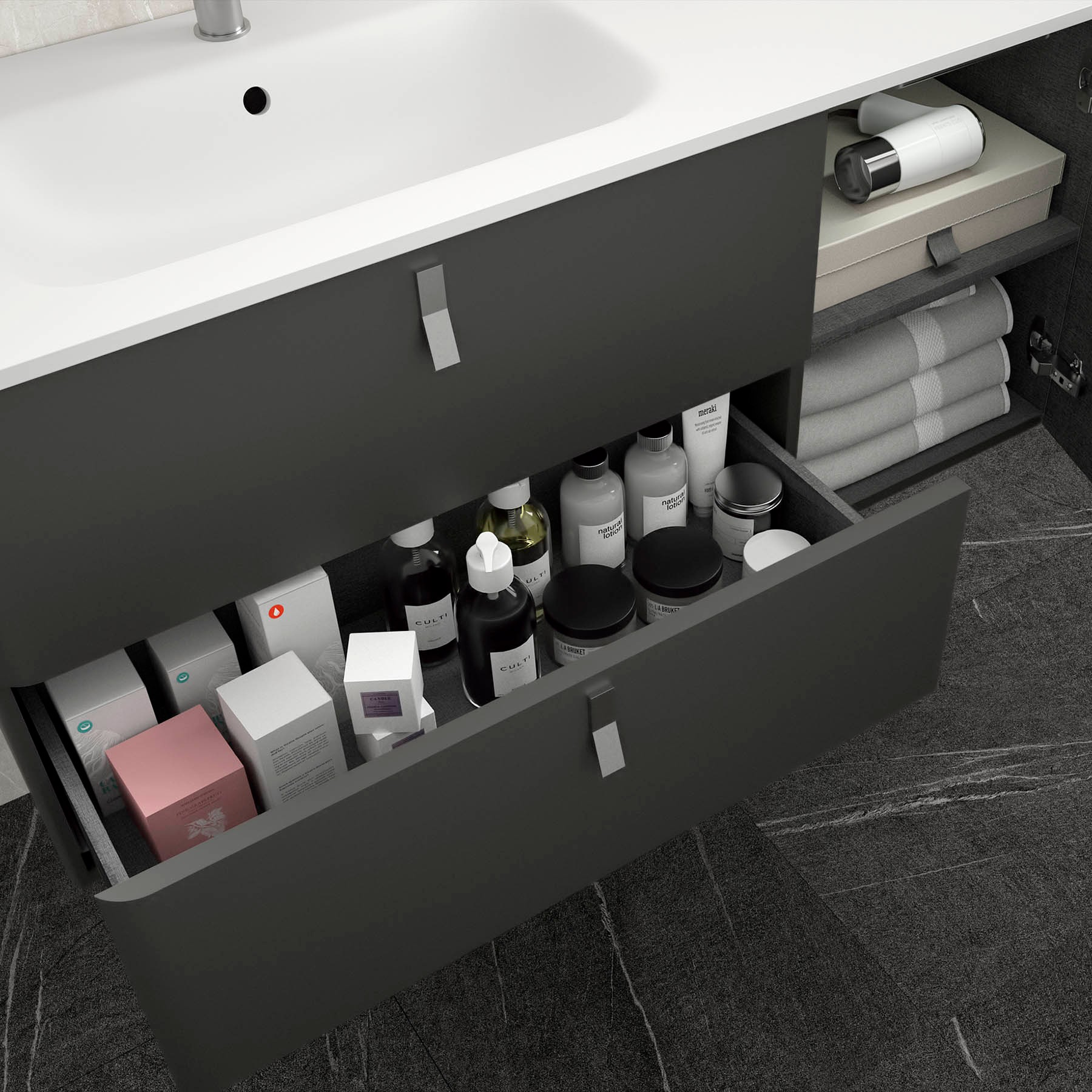 Movél UNIIQ 1200 direito CINZA ANTRACITE MATE 1194 x 540 x 450 mm 4