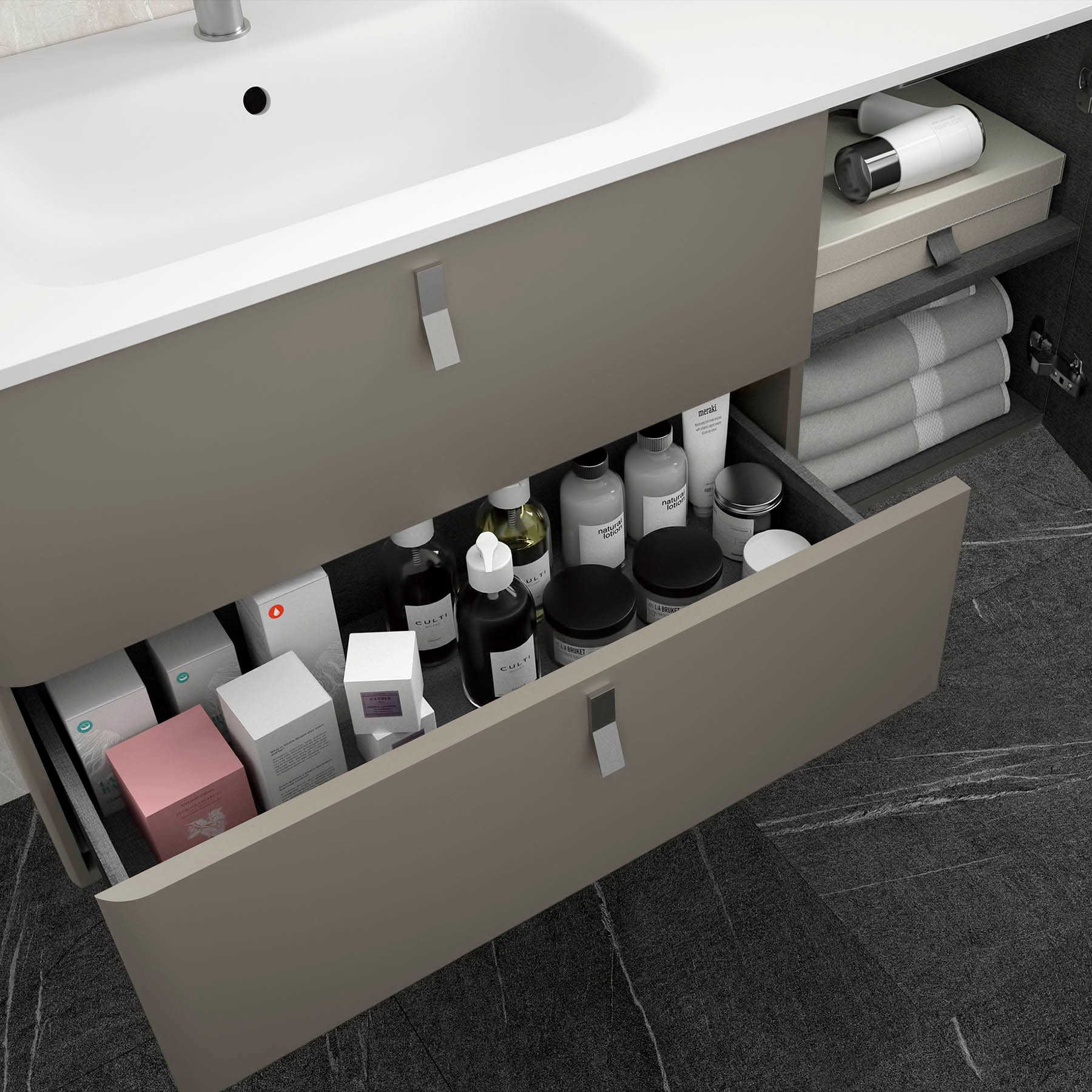 Movél UNIIQ 1200 direito TAUPE MATE 1194 x 540 x 450 mm 4