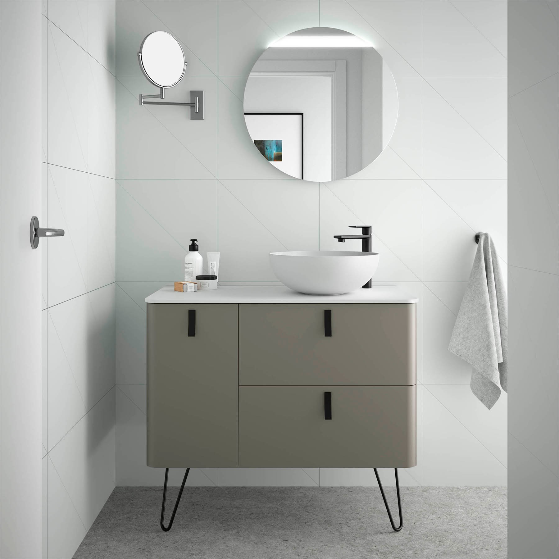 Movél UNIIQ 1200 esquerdo TAUPE MATE 1194 x 540 x 450 mm