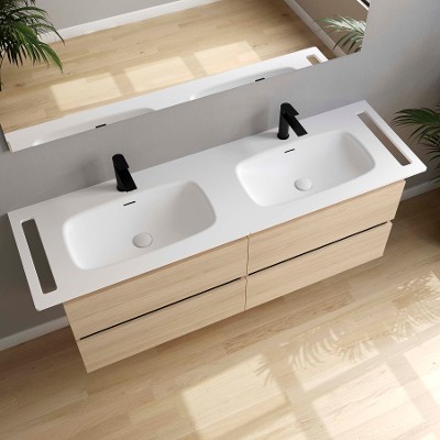 LAGO PLUS 2 Solid Surface Matte White Sinks 1211-1310