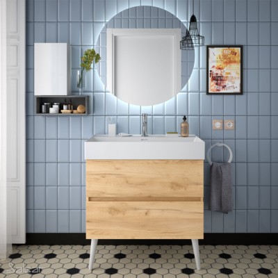 Vanity Unit Fussion Line 800 2 Drawers Gloss White 797 X 540 X 450 Mm