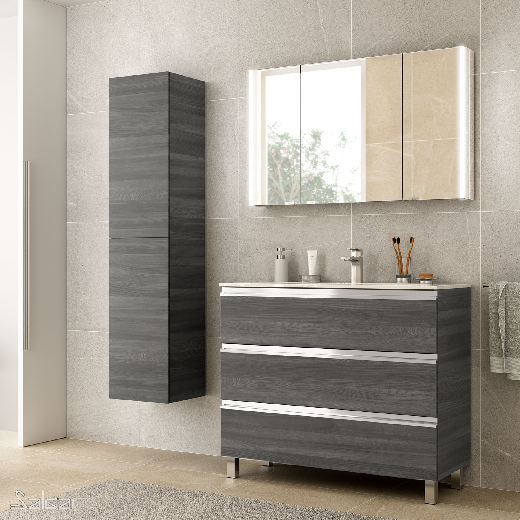 Miroir Led, Emile, SALGAR, Miroir et armoire de toilettes, Miroir Led