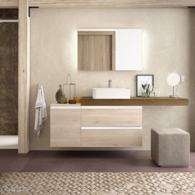 Tampo COMPAKT 51 de 801 até 1000 mm, para lavatório de pousar CARVALHO HAVANA