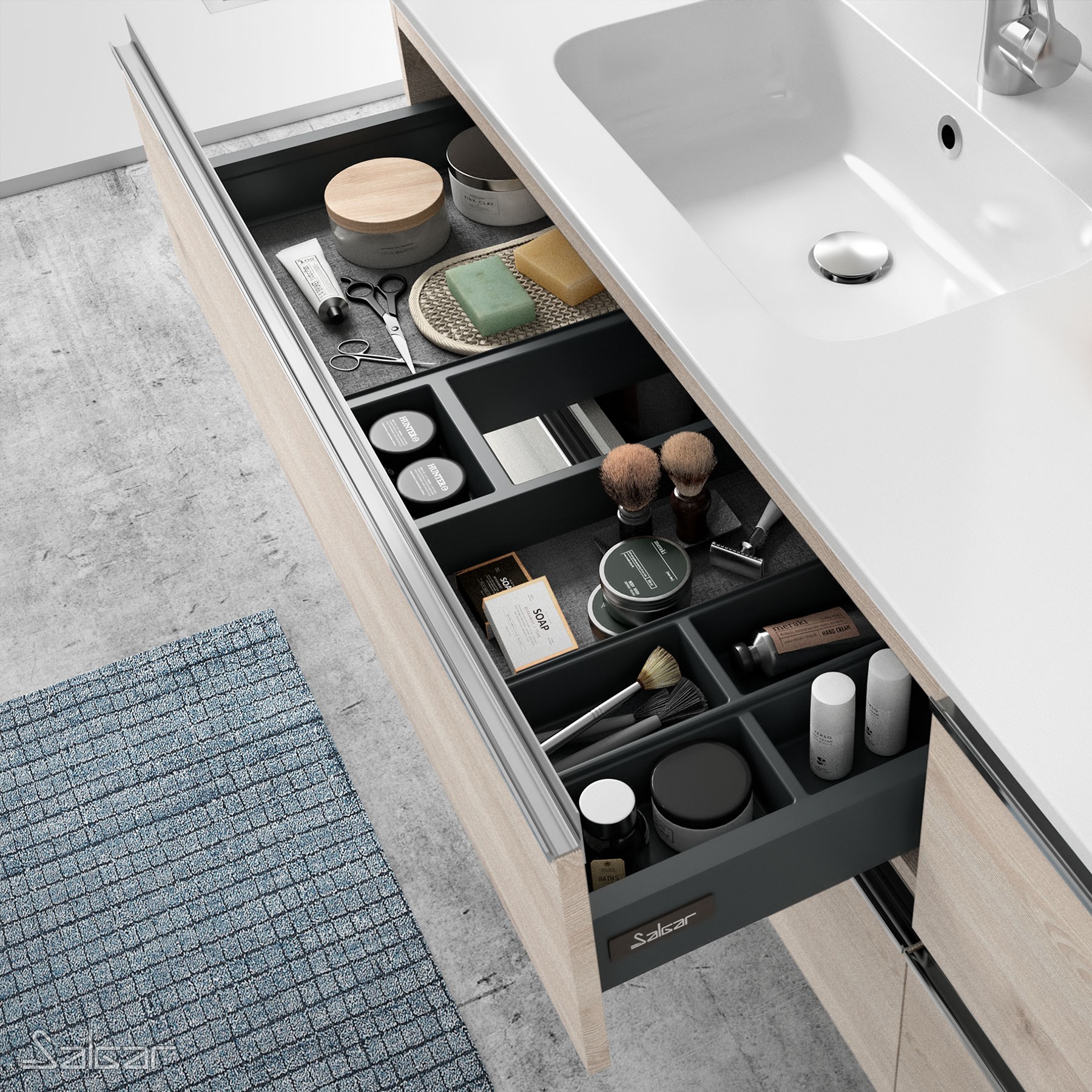 Movél SPIRIT 1200 2 gavetas metálicas NATURAL 1194 x 540 x 450 mm 2