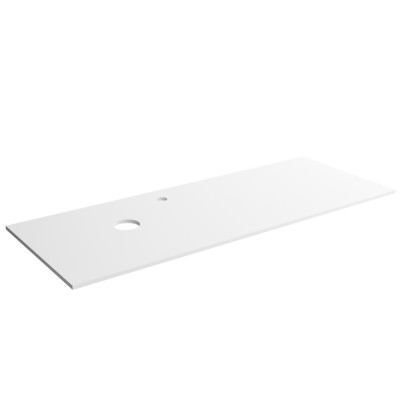 Top < 1000 senza porta asciugamano SOLID BIANCO 12 mm