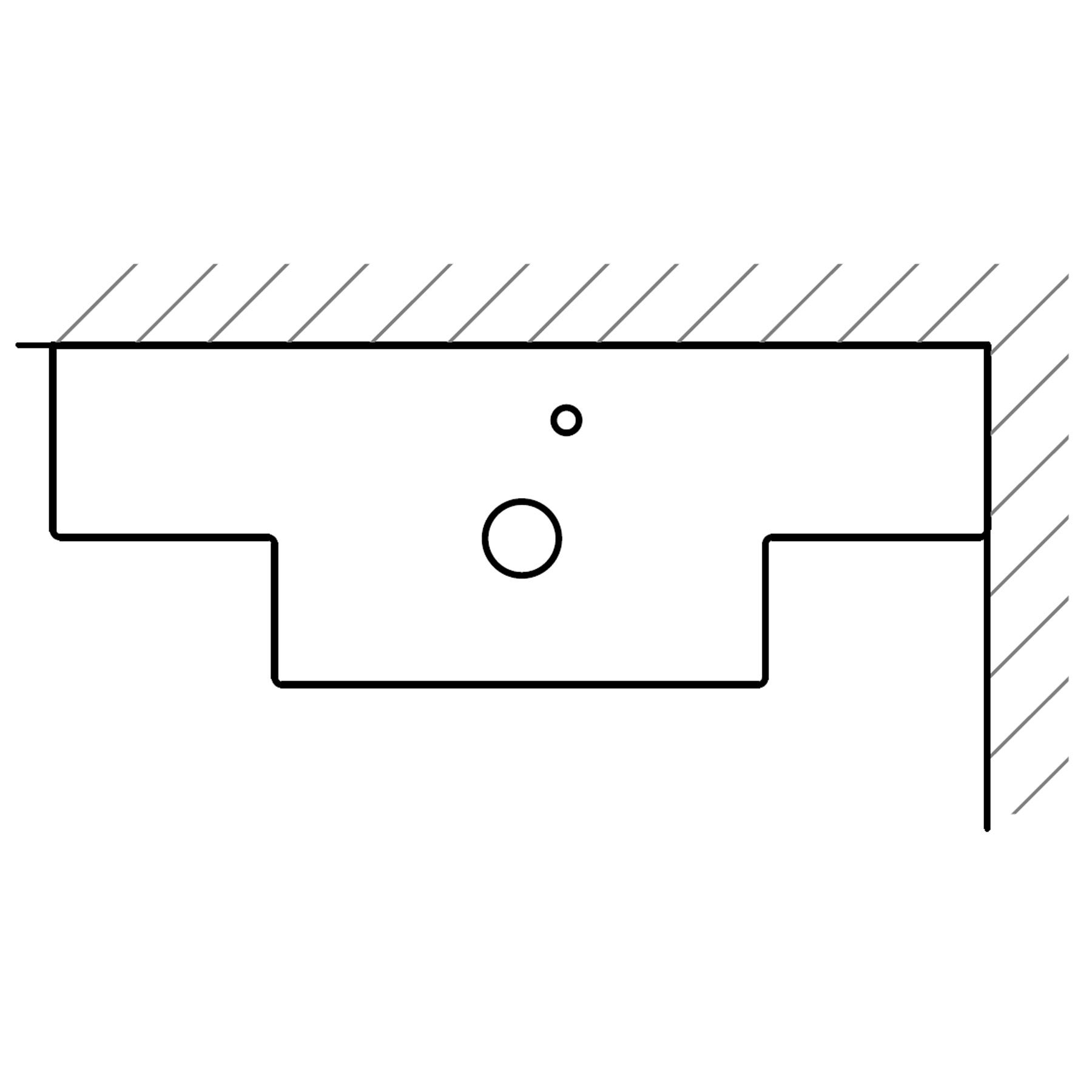 Waschtisch-Platte solid surface unterschied Tiefevon 1201 bis 1500 für ...