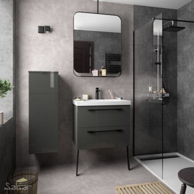 Movél FUSSION CHROME 700 2 gavetas CINZA ANTRACITE BRILHO 697 x 540 x 450 mm