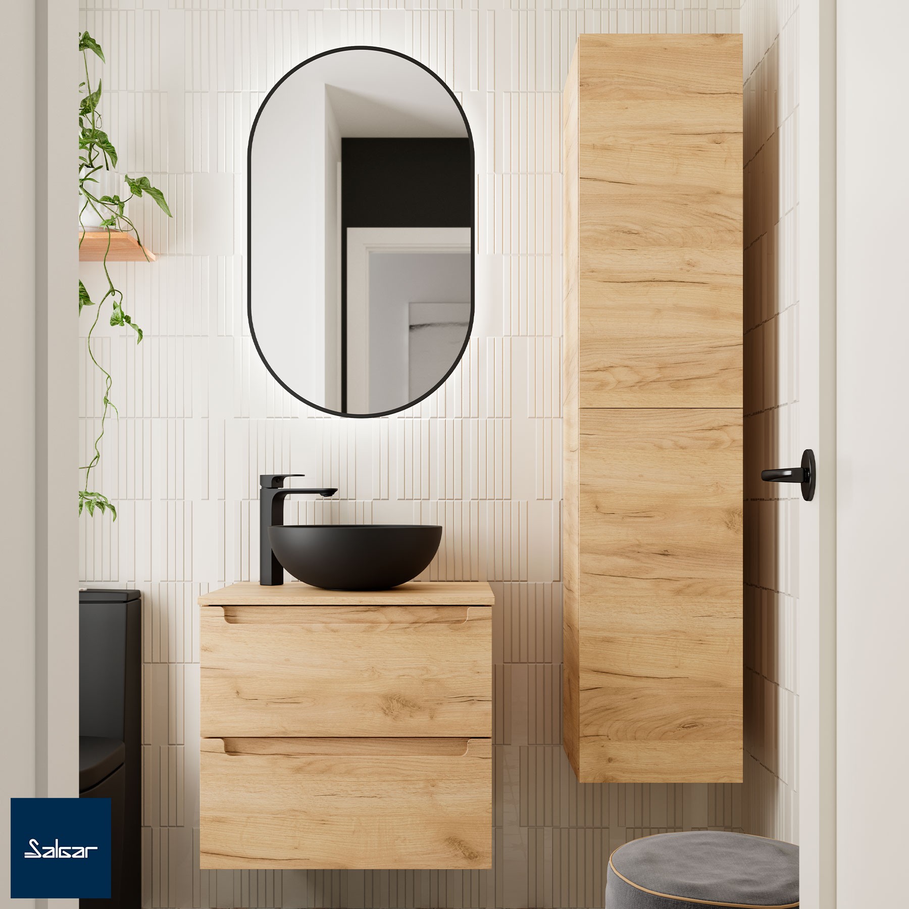 Mueble de baño MONTERREY 600 cajones ROBLE ÁFRICA
