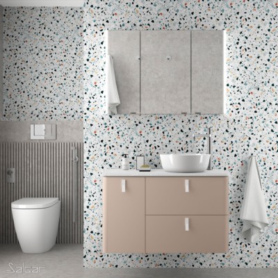 Móvel UNIIQ 1200 MACCHIATO esquerdo 1 porta e 2 gavetas com soft close 1194 x 540 x 450 mm