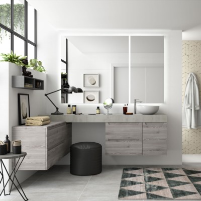 Tampo COMPAKT 51 de 801 até 1000 mm, para lavatório de pousar CEMENTO