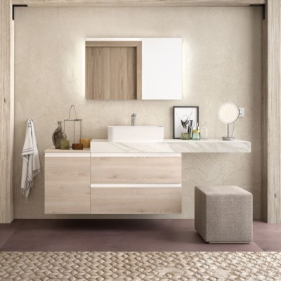 Tampo COMPAKT 51 de 801 até 1000 mm, para lavatório de pousar MARMOL BRANCO