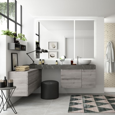 Tampo COMPAKT 51 de 801 até 1000 mm, para lavatório de pousar PIEDRA GRIS