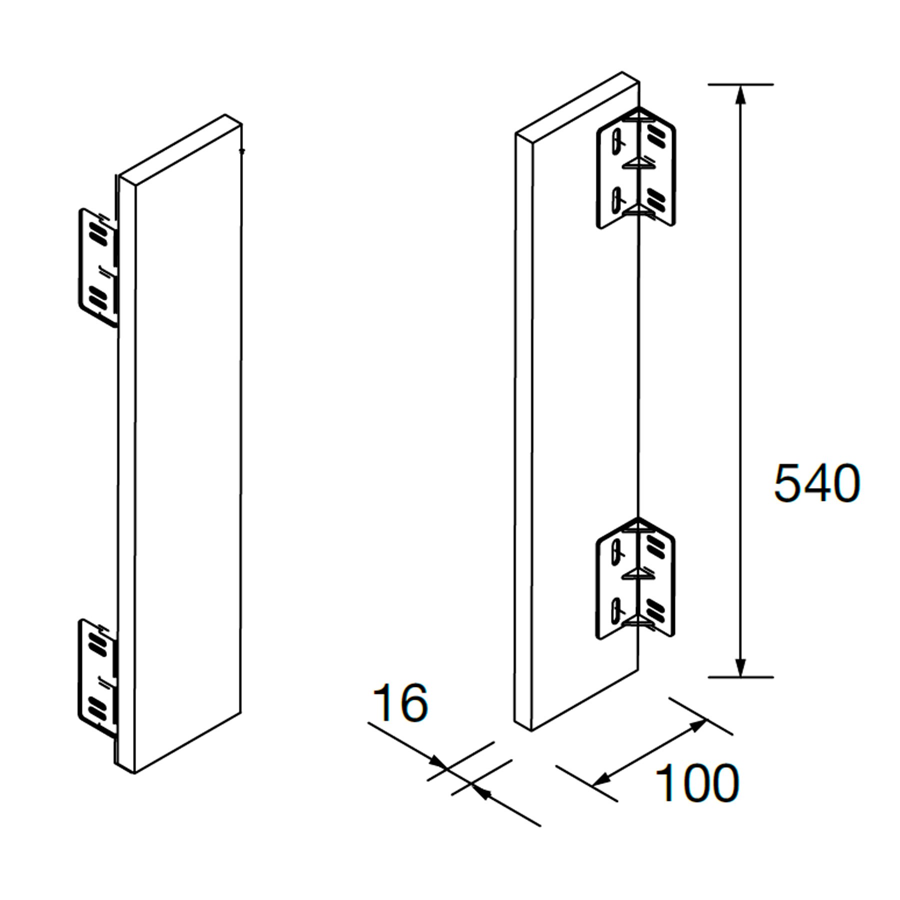 Regleta ALLIANCE 540 NOGAL MAYA 100 x 16 x 540 mm