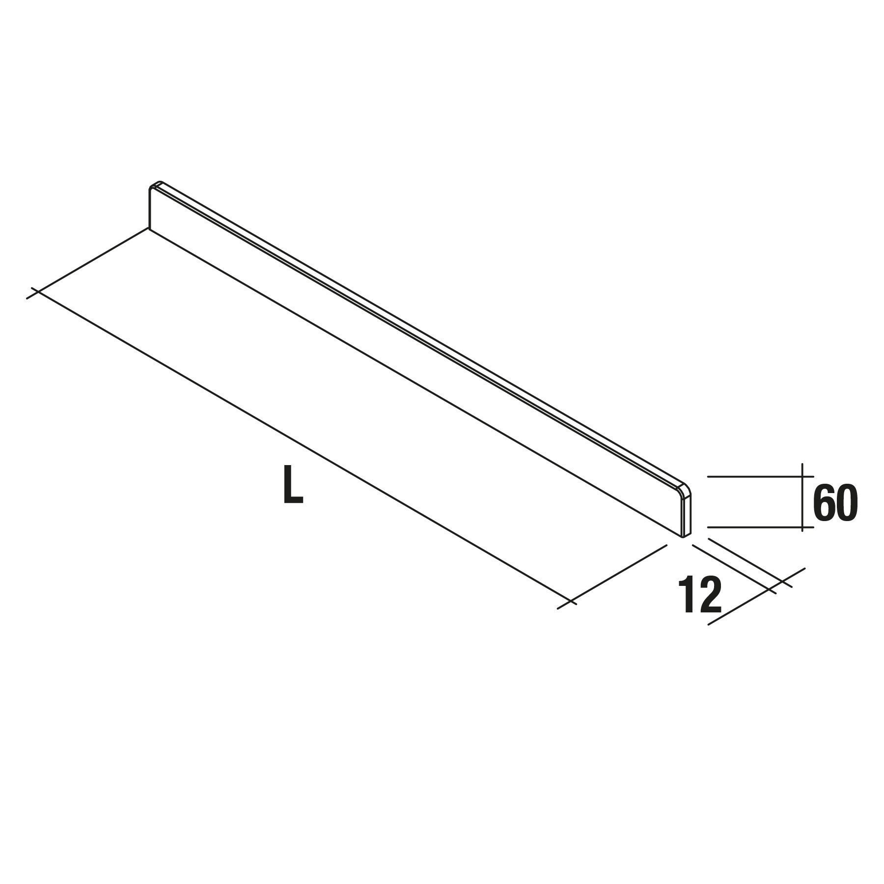 Power strip matt WHITE to 1000 mm 1