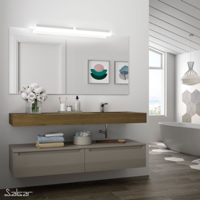 Tampo COMPAKT 51 de 801 até 1000 mm, com 1 poça grande integrada CARVALHO HAVANA