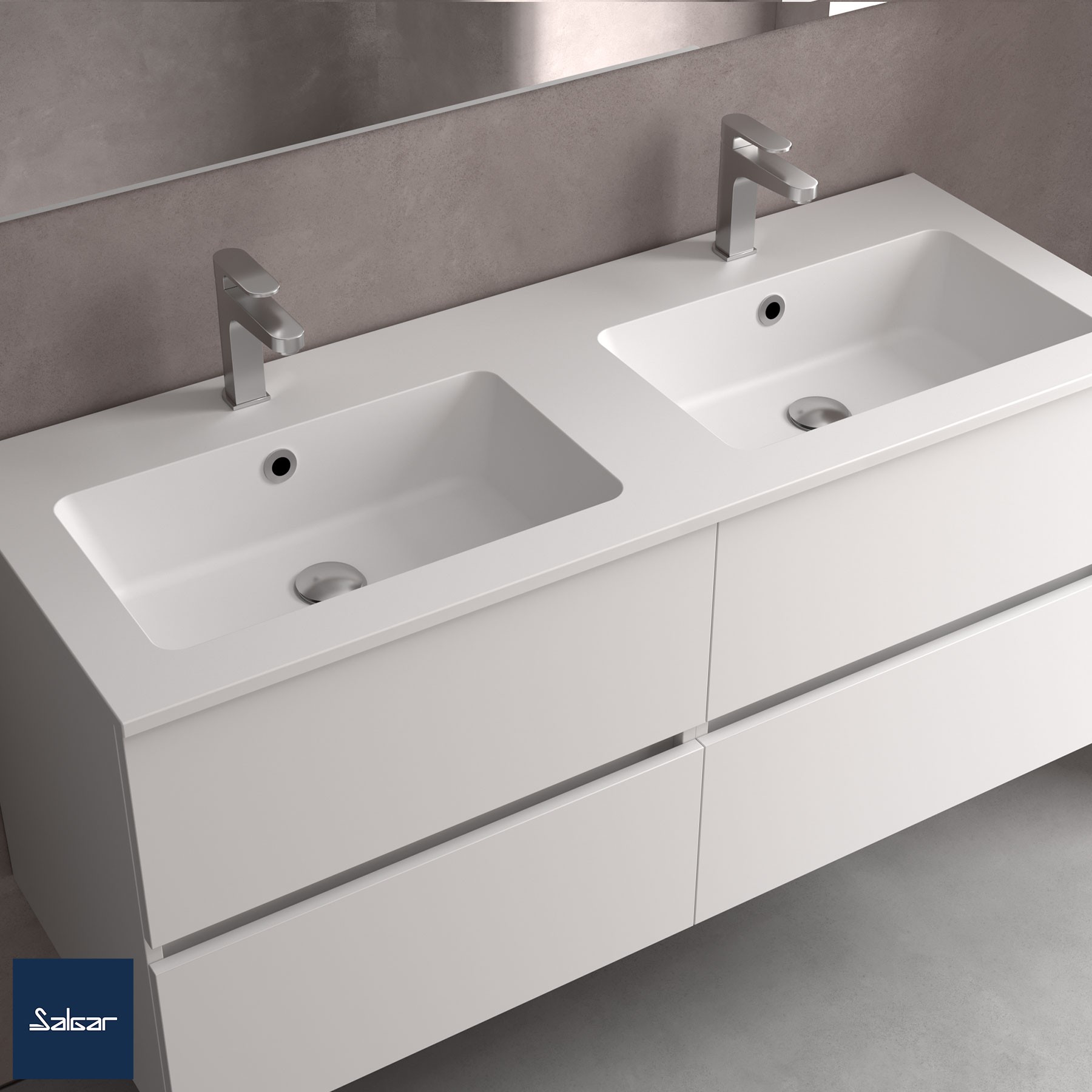 Lavabo VILNA 1405 doble MINERALSOLID MATE