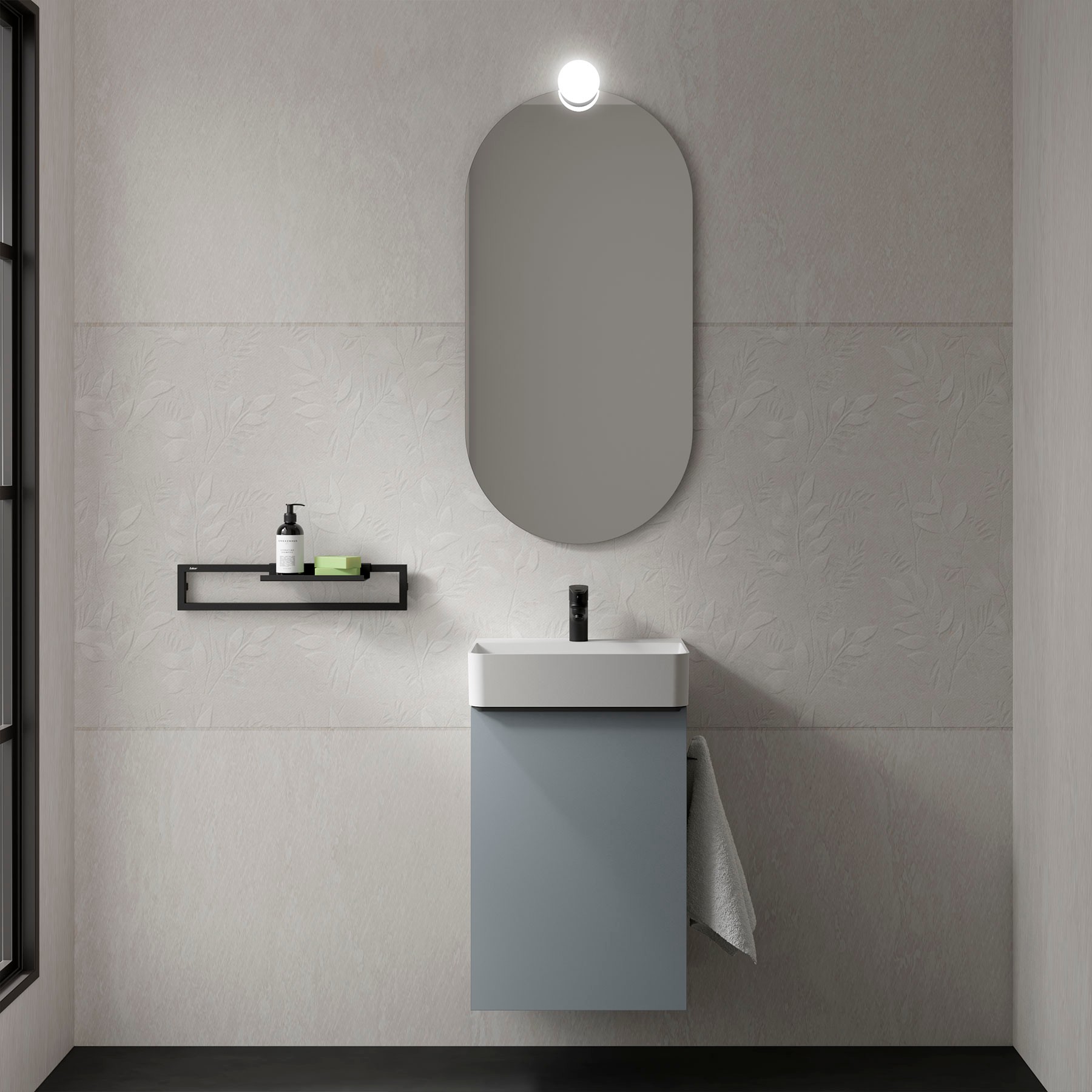 Mueble de baño AIDA 440 puerta con freno BLUE FOG 440 x 263 x 620