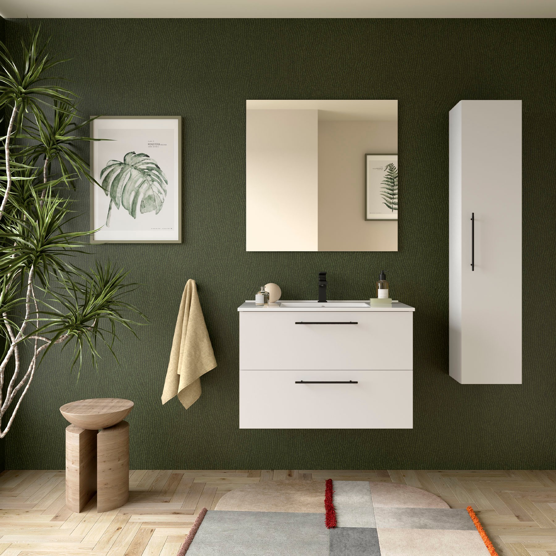 Set Bagno EUGAD Con Mobile Sottolavabo E Armadietto Specchio - Legno E1 E Metallo 60x60cm - Foto 9