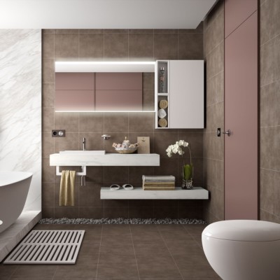 COMPAKT 46 da 600 fino 800 mm con lavabo semi-incasso ROVERE ARTICO