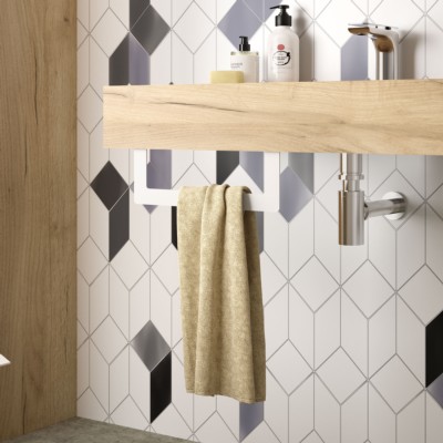 Toalheiro COMPAKT BRANCO MATE 330 x 100 mm